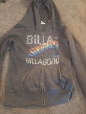 Billabong Retro Rainbow Stripe Full Zip Hoodie Womens Size M